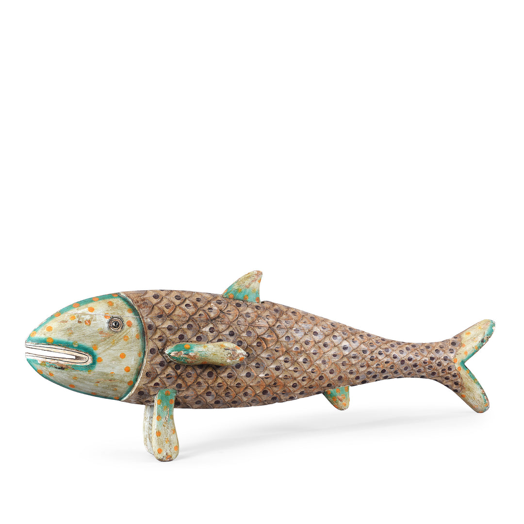 Painted Wooden Fish From Rajasthan