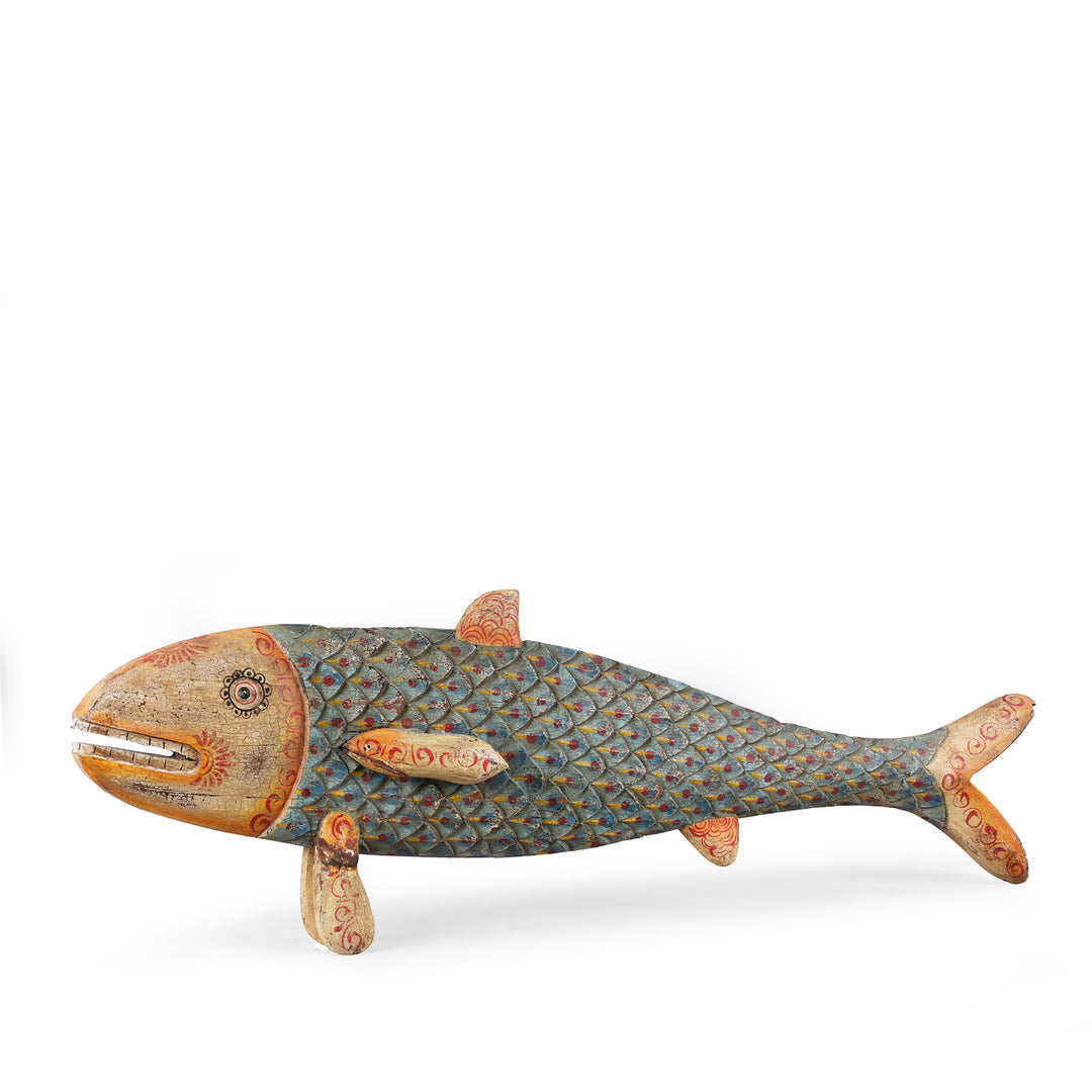 Painted Wooden Fish From Rajasthan
