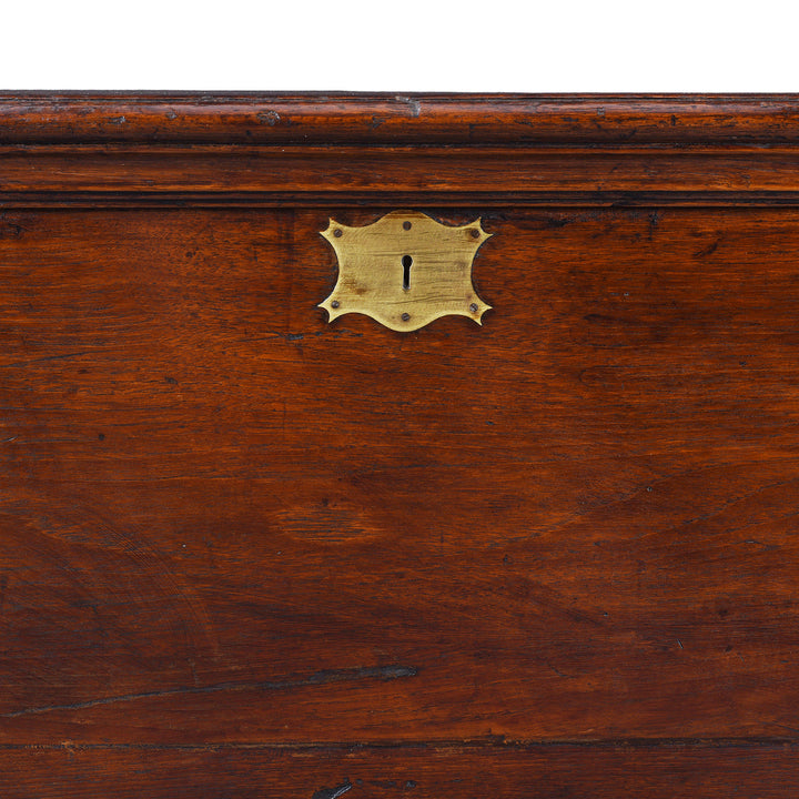 Lock Plate Detail From Antique Brass Bound Teak Military Chest