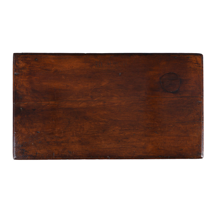 Top Down View Of Antique Brass Bound Teak Military Chest