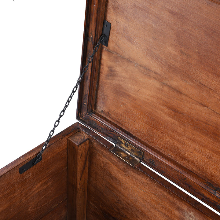 Chain Detail From Antique Brass Bound Teak Military Chest