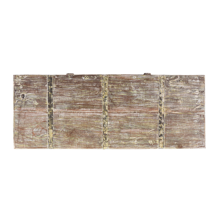Top Down View Of Reclaimed Teak Coffer With Painted Finish | Indigo Antiques