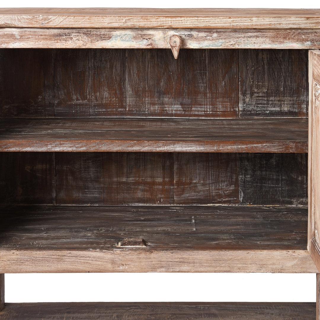 Interior Detail From Reclaimed Teakwood Sideboard With Painted Finish | Indigo Antiques