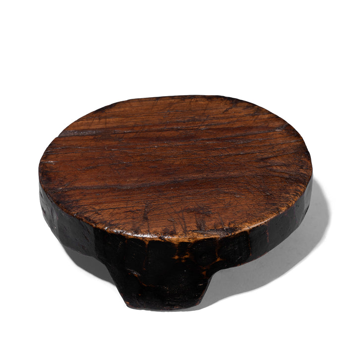 Teak Chapati Board From Rajasthan With Integral Feet And Rich Aged Patina 19th Century