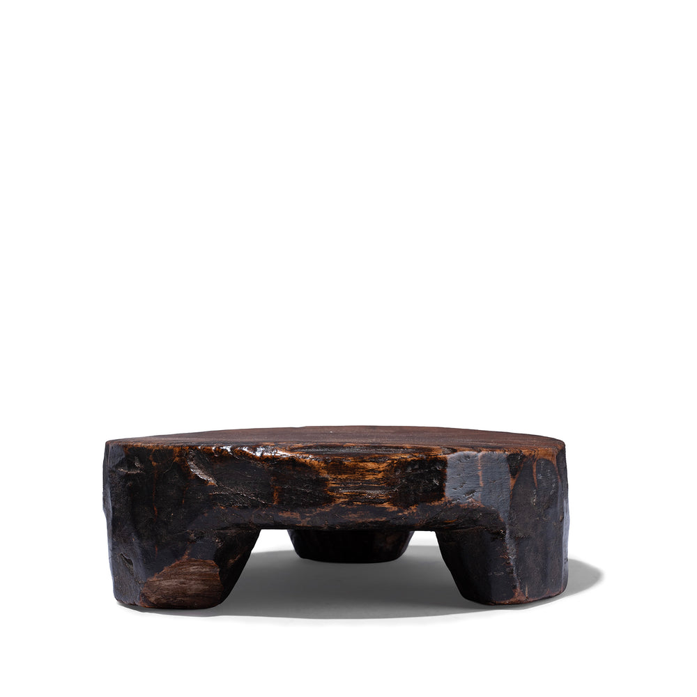 Teak Chapati Board From Rajasthan With Integral Feet And Rich Aged Patina 19th Century