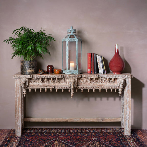 Painted Console Table Made From Reclaimed Teak