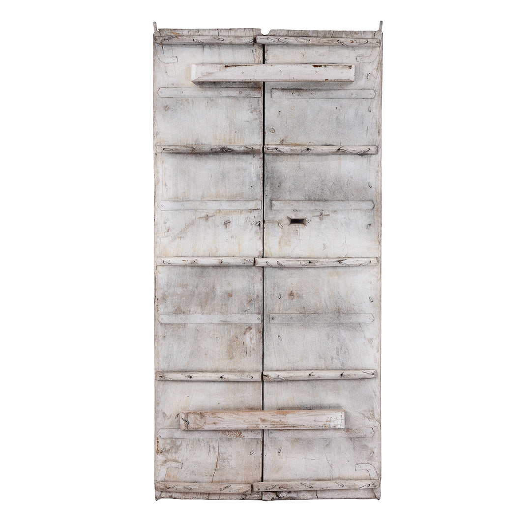 Back Of Antique Indian Door With Later Painting | Indigo Antiques