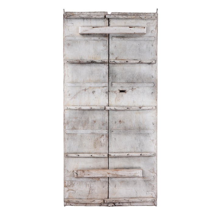 Back Of Antique Indian Door With Later Painting | Indigo Antiques