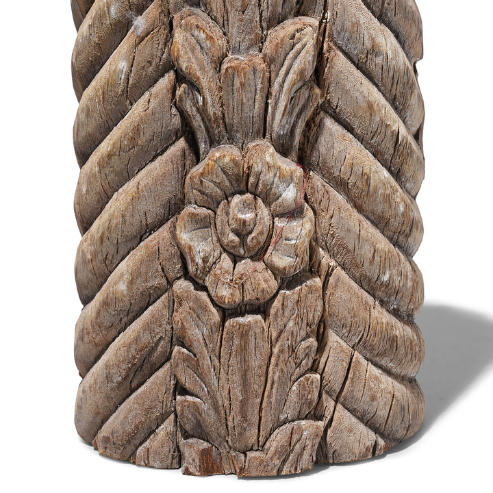 Detail From Carvings On Candlestand Made From An Old Teak Carving | Indigo Antiques