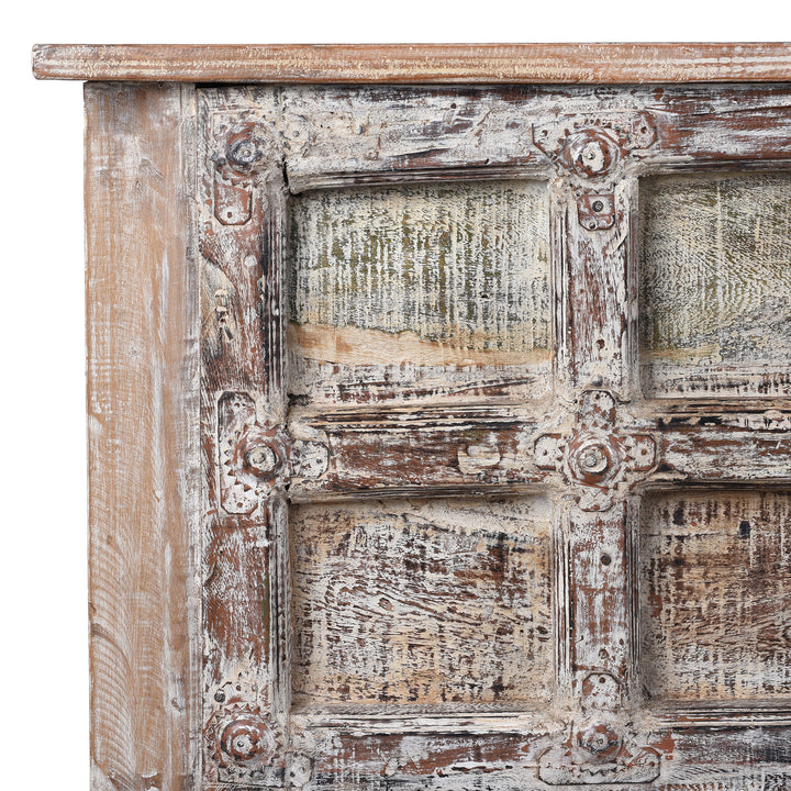 Corner Detail From Indian Reclaimed Teak Console Table | Indigo Antiques