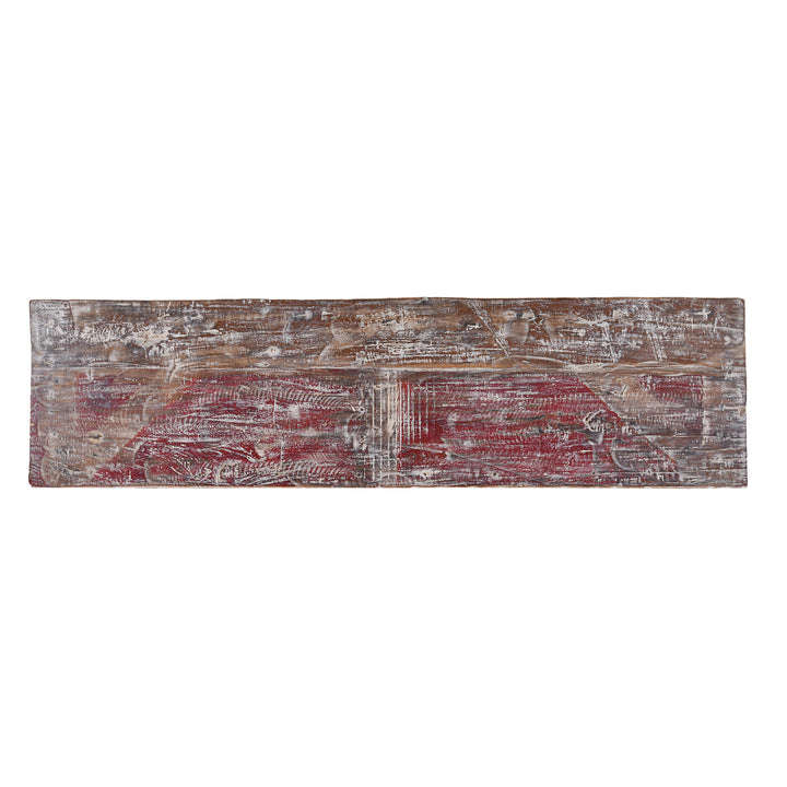 Top Down View Of Indian Reclaimed Teak Console Table | Indigo Antiques