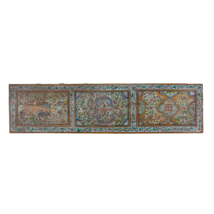 Top Down View Of Vintage Indian Painted Pithara Console Chest | Indigo Antiques