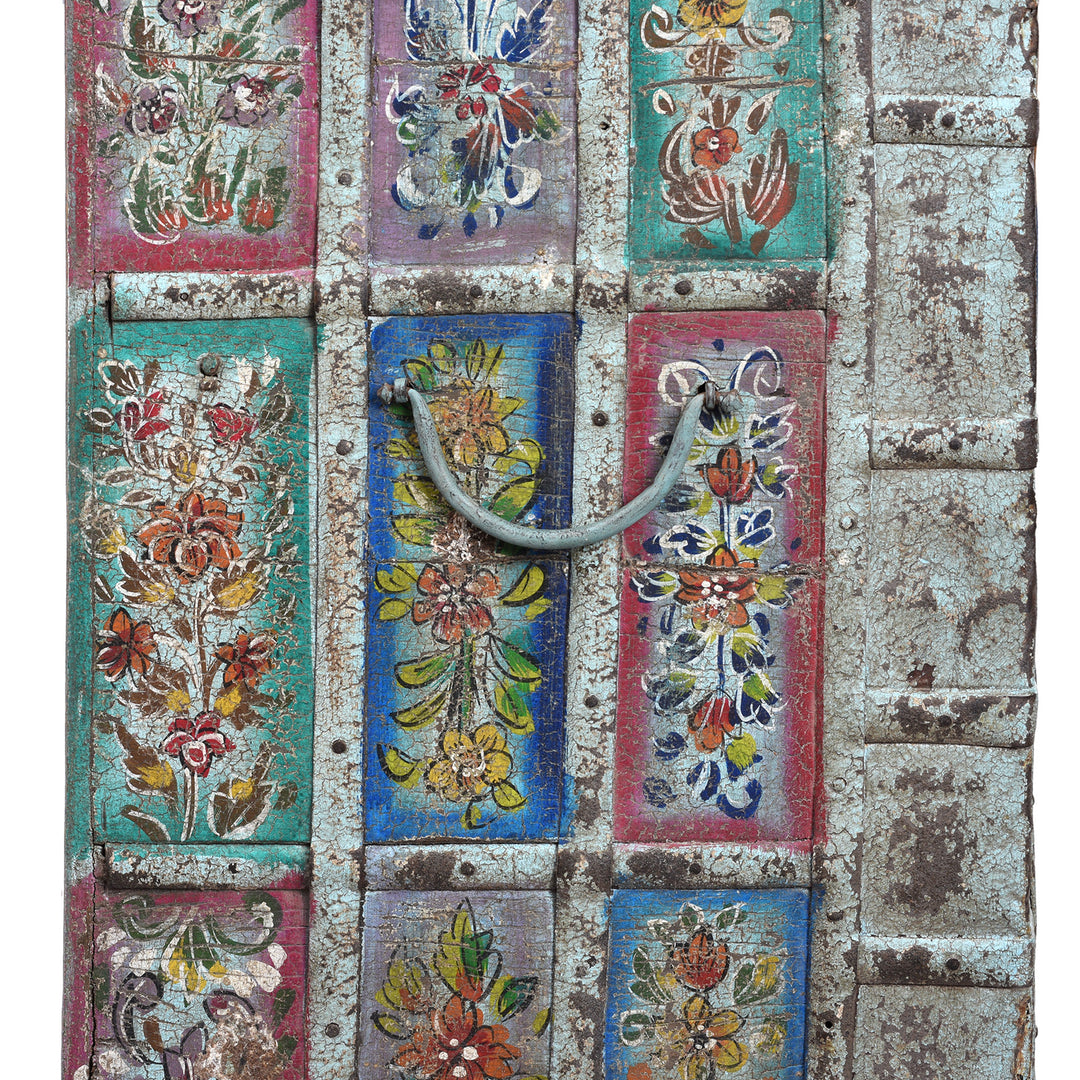 Hande Detail From Vintage Indian Painted Pithara Console Chest | Indigo Antiques
