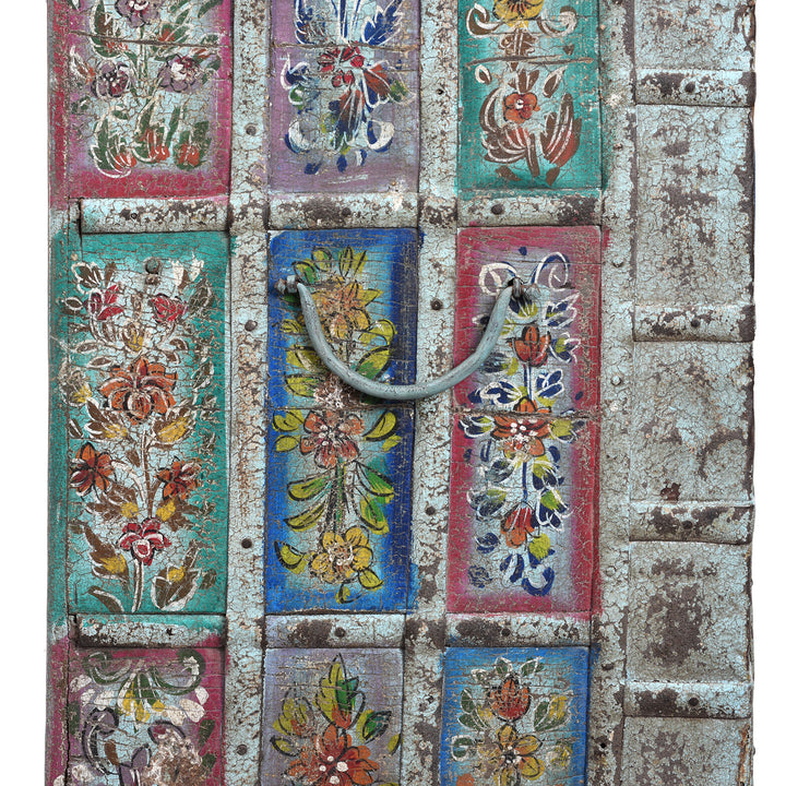 Hande Detail From Vintage Indian Painted Pithara Console Chest | Indigo Antiques