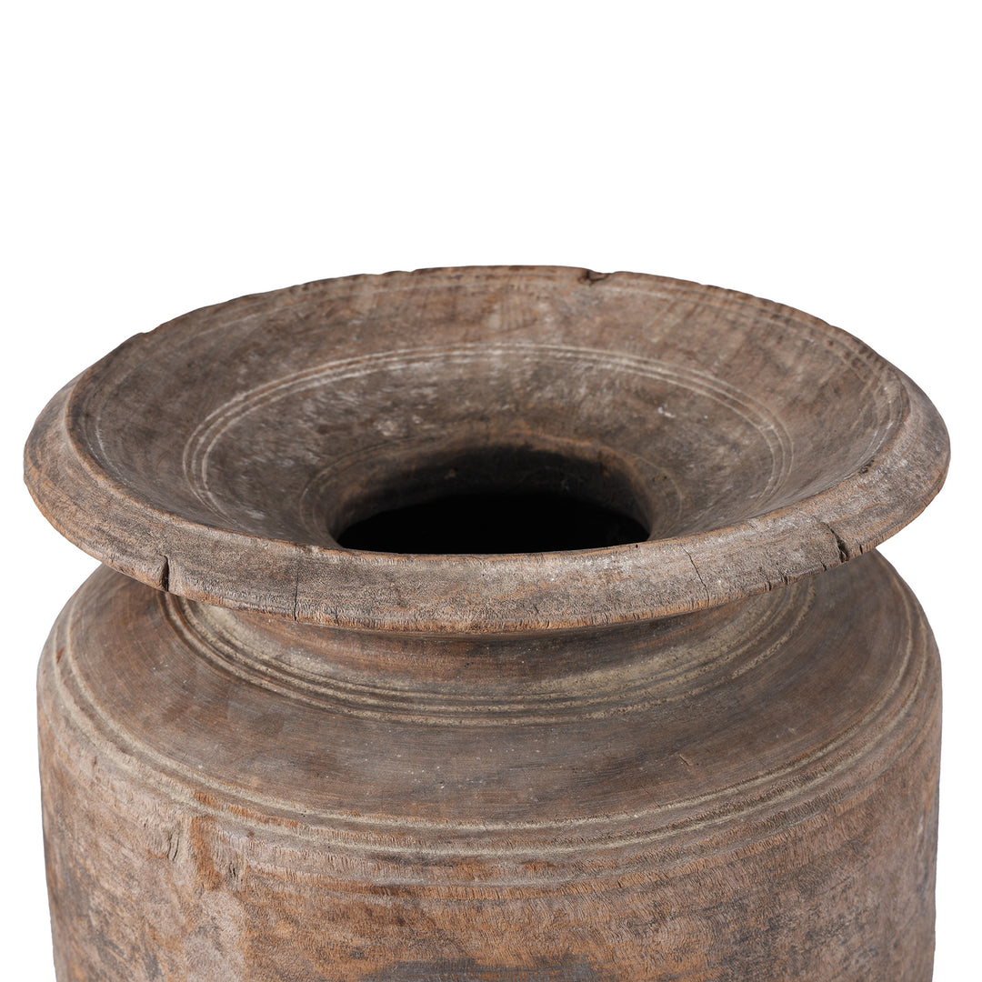 Old Wooden Milk Pot From Himachal Pradesh | Indigo Antiques