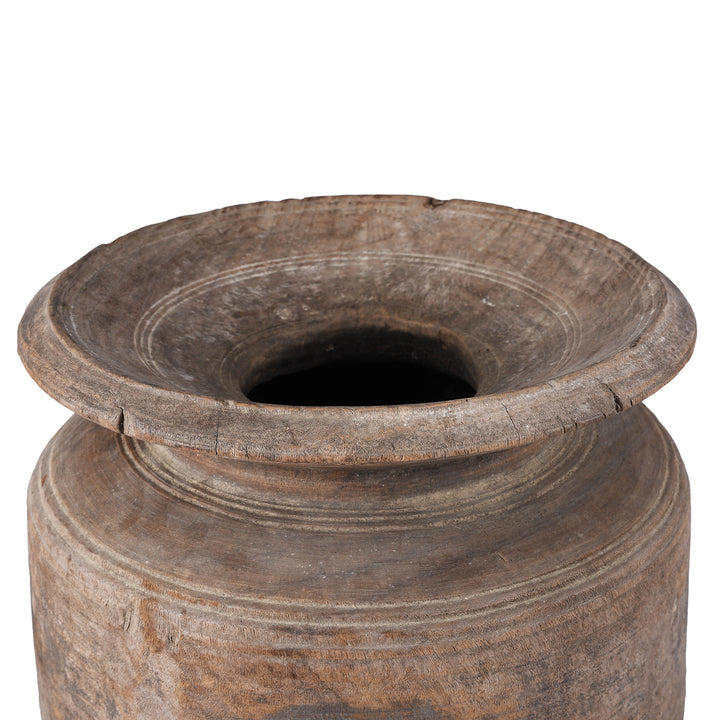 Old Wooden Milk Pot From Himachal Pradesh | Indigo Antiques