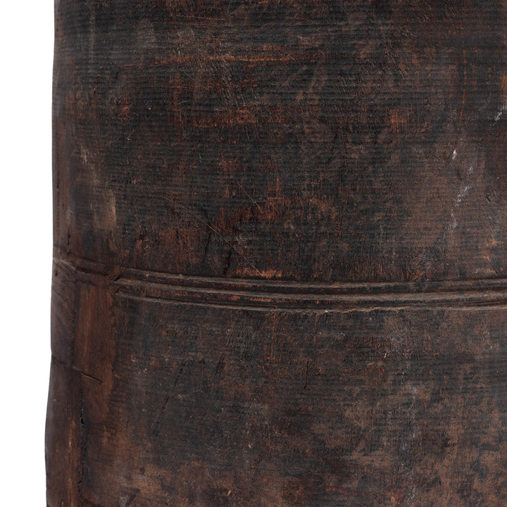 Detail From Old Wooden Milk Pots From Himachal Pradesh