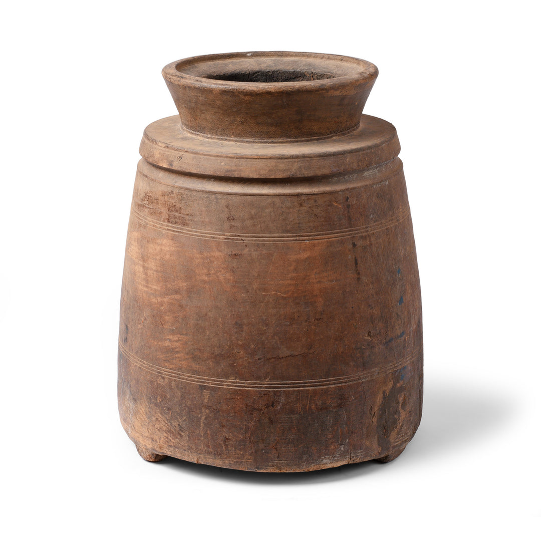 Old Wooden Milk Pot From Himachal Pradesh | Indigo Antiques