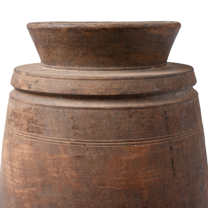 Detail From Old Wooden Milk Pot From Himachal Pradesh | Indigo Antiques