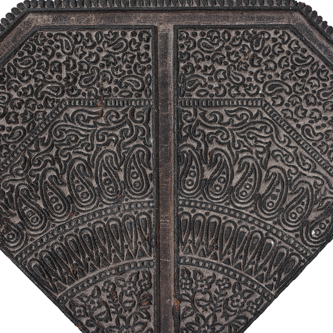 Print Detail From Old Paisley Textile Printing Block From Jaipur | INDIGO ANTIQUES