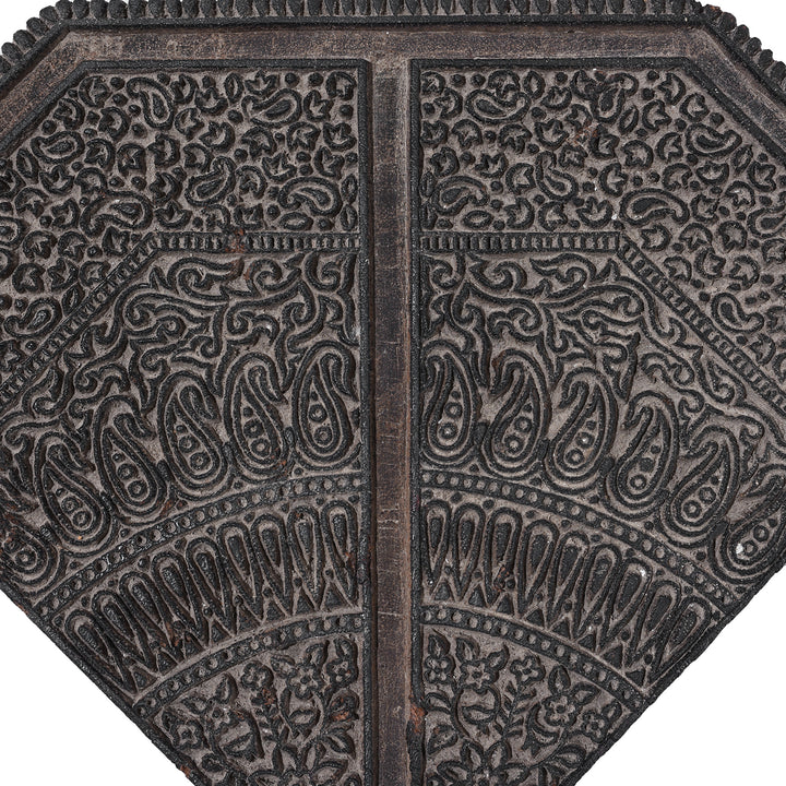 Print Detail From Old Paisley Textile Printing Block From Jaipur | INDIGO ANTIQUES