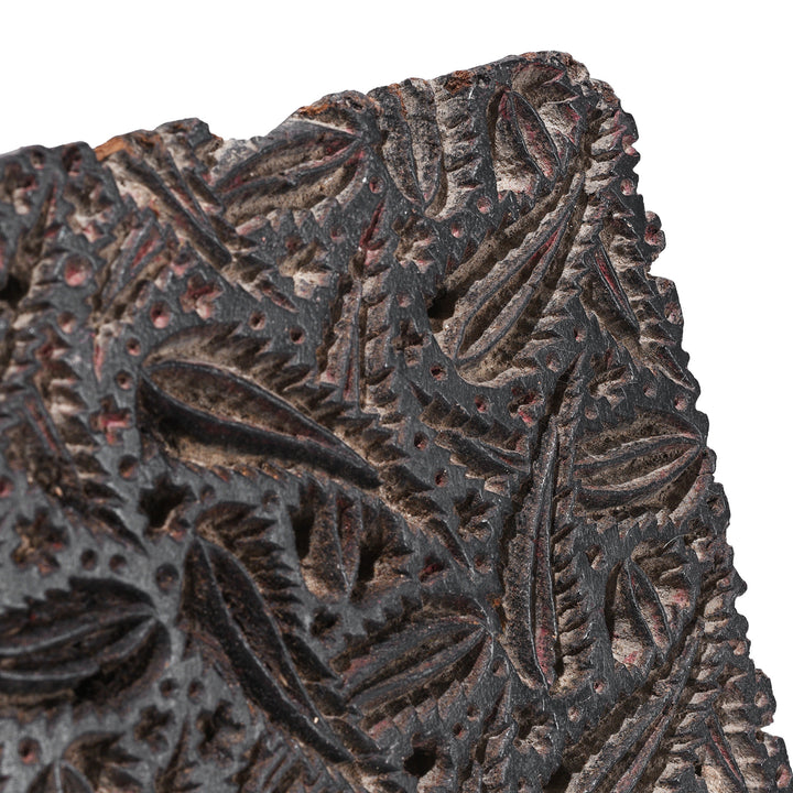 Old Floral Textile Printing Block  | INDIGO ANTIQUES