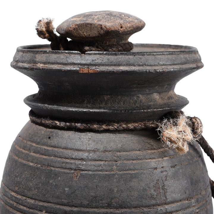 Old Wooden Milk Pot From Himachal Pradesh - Ca 1920