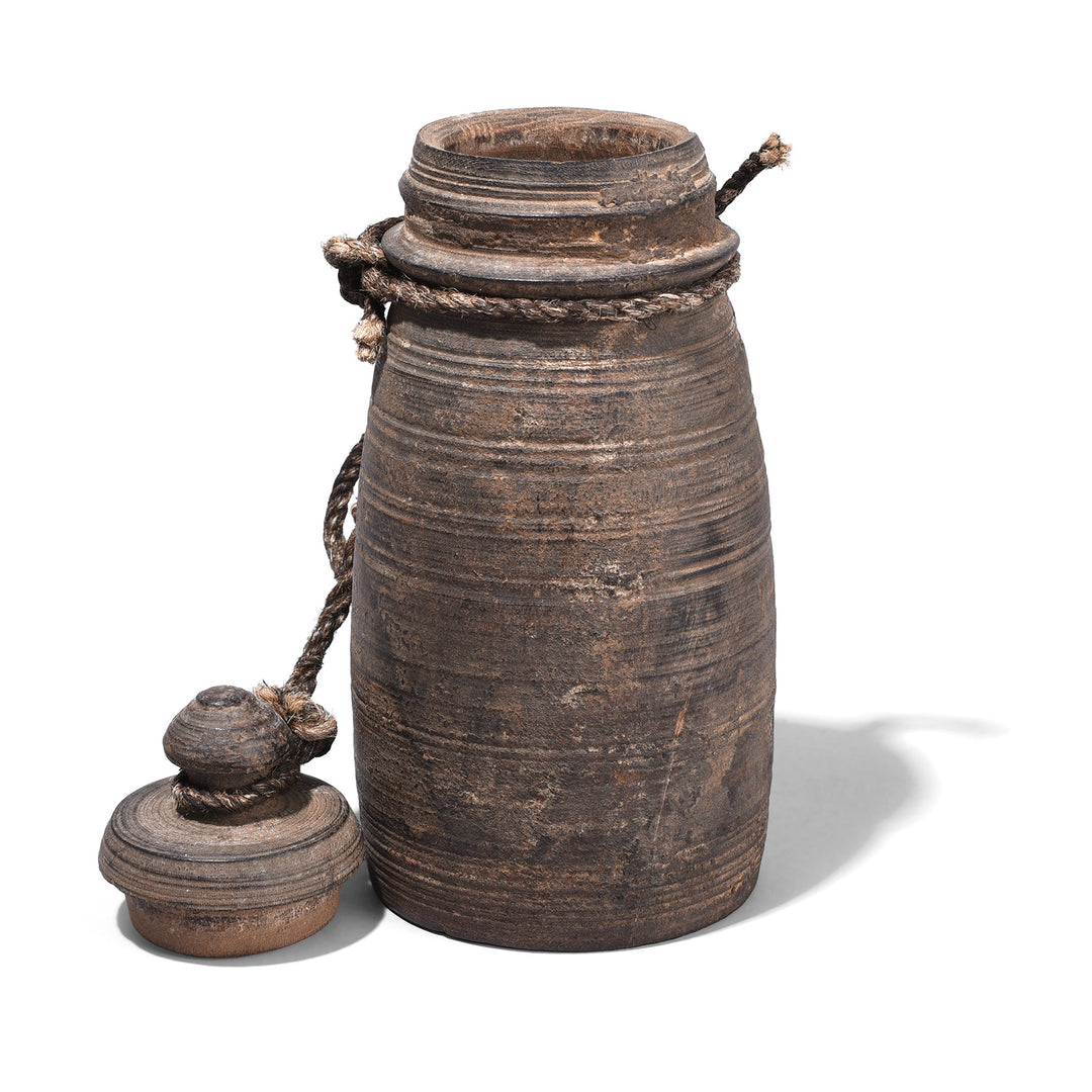 Old Wooden Milk Pot From Himachal Pradesh - Ca 1920