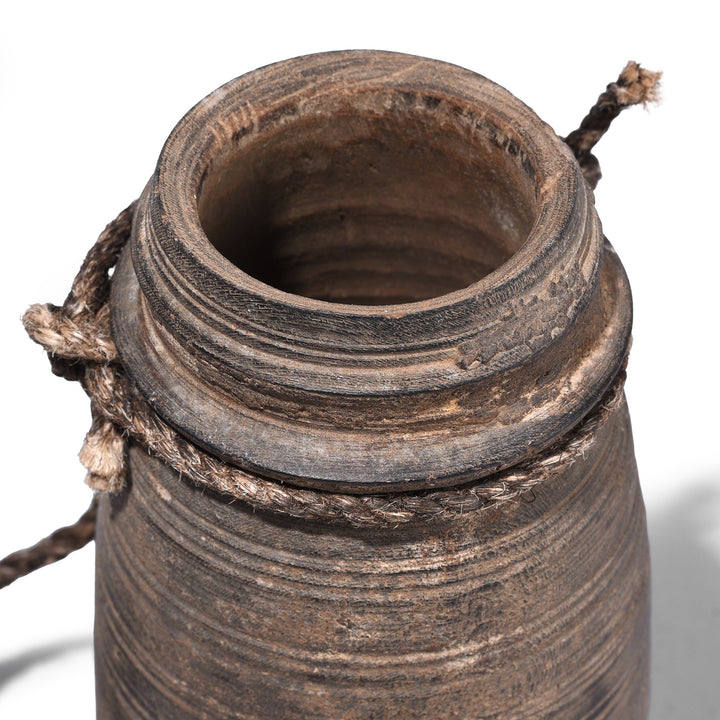 Old Wooden Milk Pot From Himachal Pradesh - Ca 1920