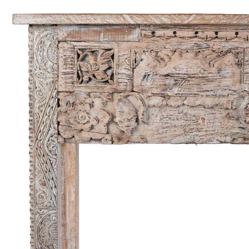 Corner Detail From Painted Console Table Made From Reclaimed Teak 