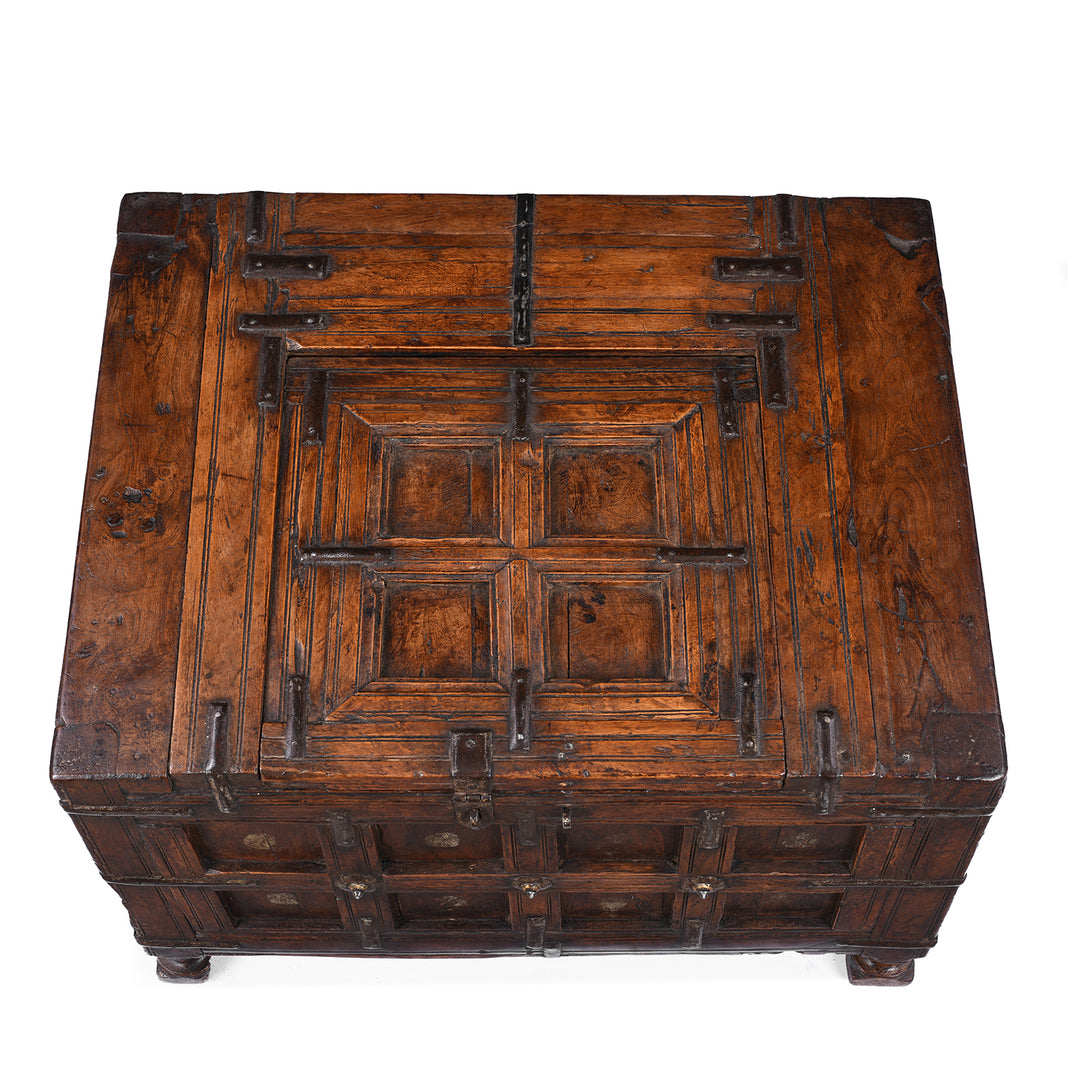 Top Down View Of Antique Indian Stick Box Storage Chest | Indigo Antiques