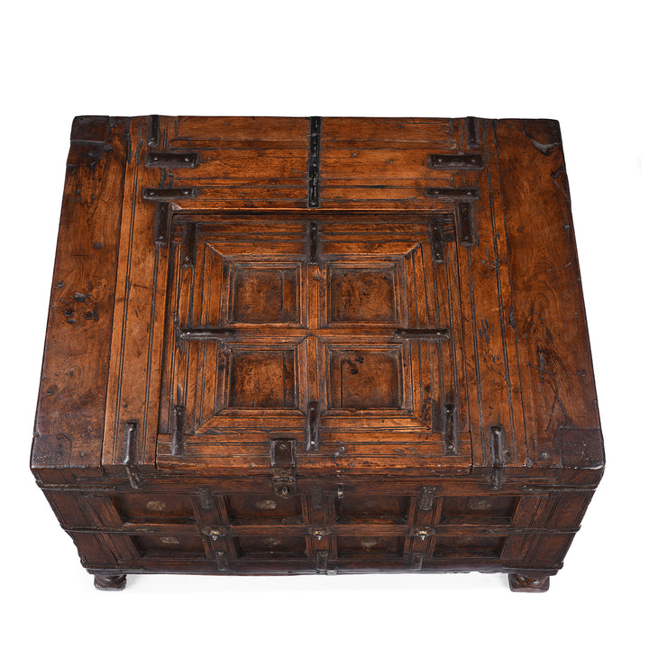 Top Down View Of Antique Indian Stick Box Storage Chest | Indigo Antiques