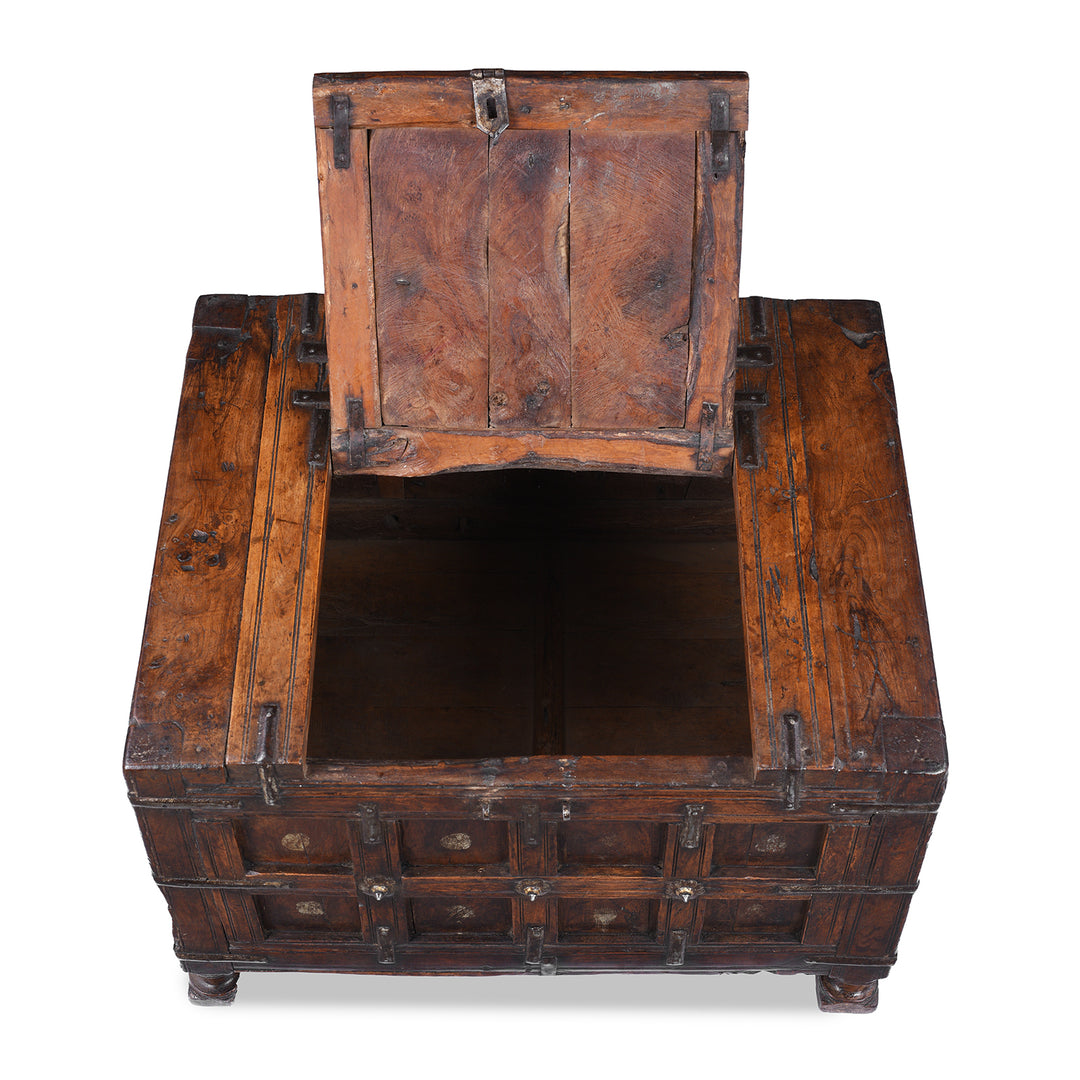Interior View Of Antique Indian Stick Box Storage Chest | Indigo Antiques