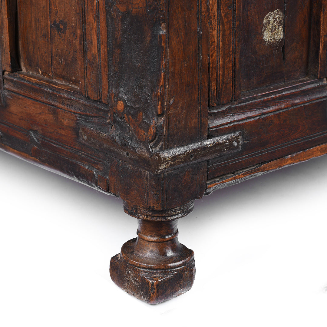 Leg Detail From Antique Indian Stick Box Storage Chest | Indigo Antiques