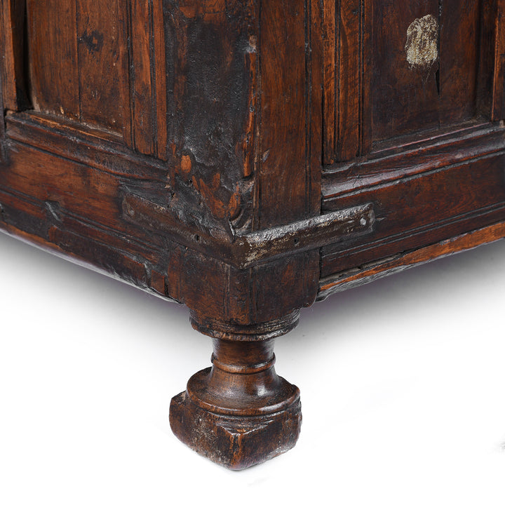 Leg Detail From Antique Indian Stick Box Storage Chest | Indigo Antiques