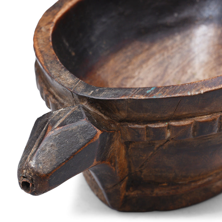 Detail From Antique Indian Carved Wood Kharal | Indigo Antiques