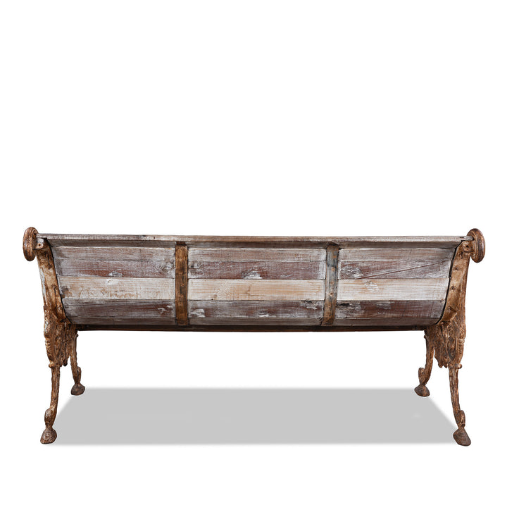 Back Of Antique Indian Cast Iron Garden Bench | Indigo Antiques