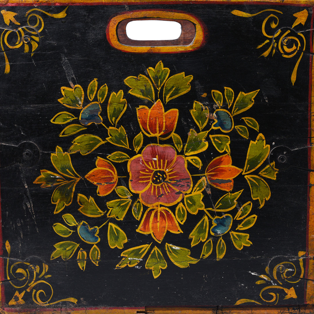 Artwork Detail From Vintage indian Black Painted Set Of 3 Planters