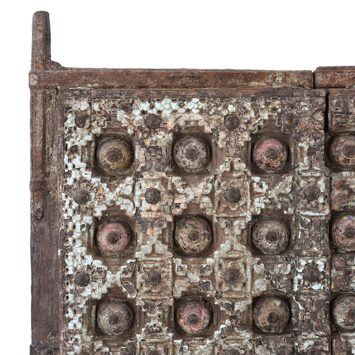 Corner Detail From Antique Indian Painted Door | Indigo Antiques