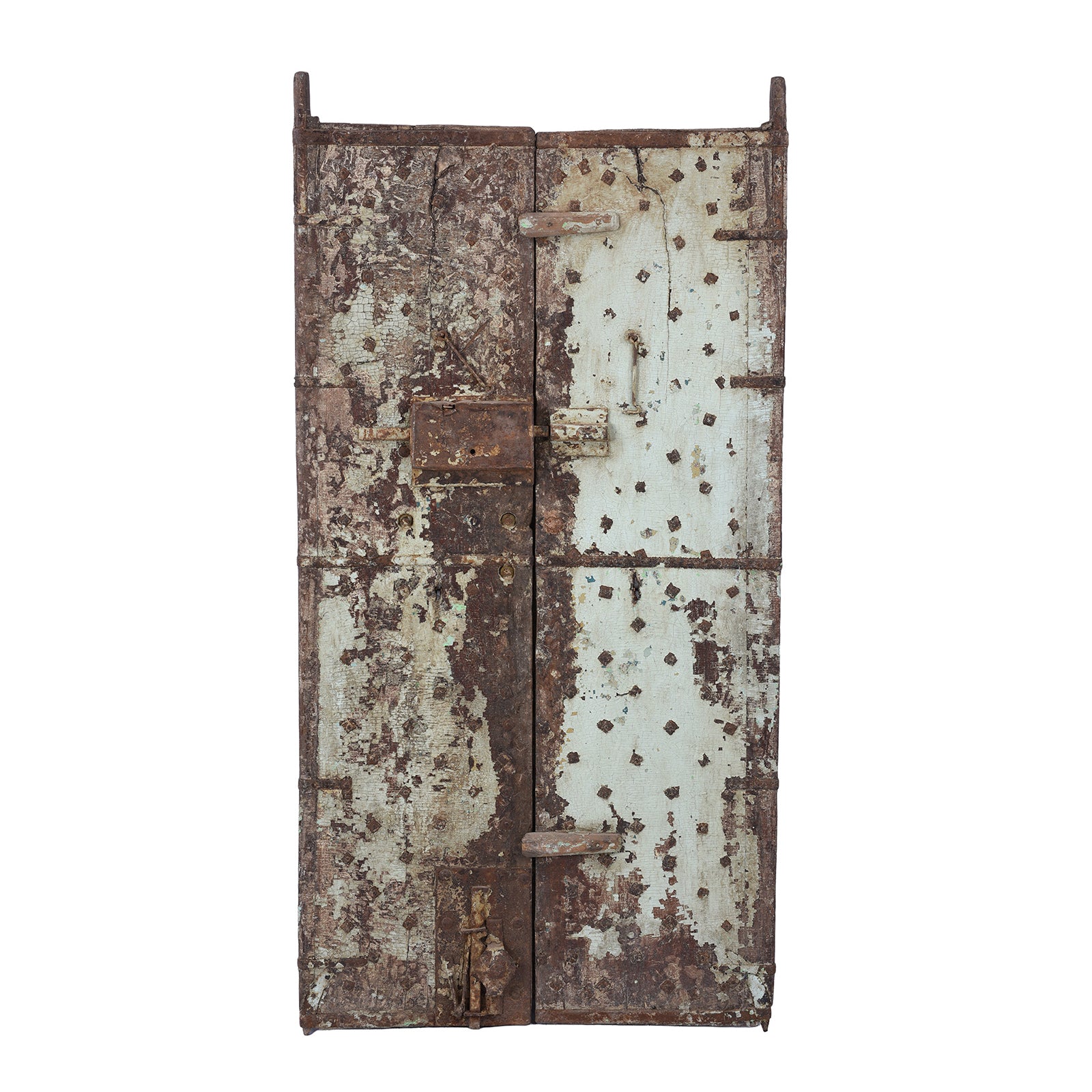 Back Of Antique Indian Painted Door | Indigo Antiques
