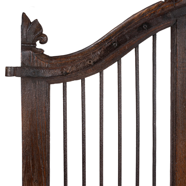 Carving And Corner Detail From Carved Teak Dog Gates From Gujarat With Floral And Sunburst Panels 19th Century