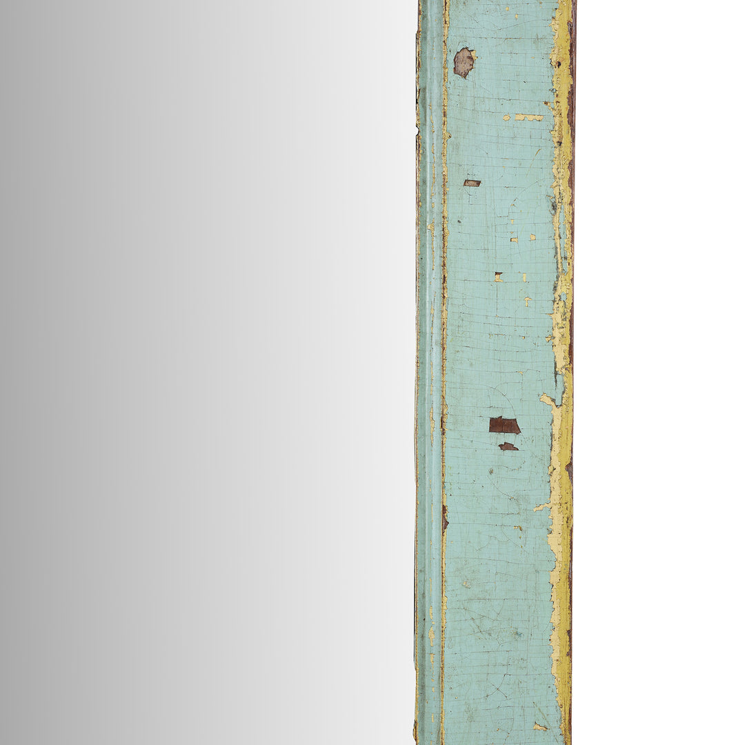 Green Painted Indian Mirror | Indigo Antiques