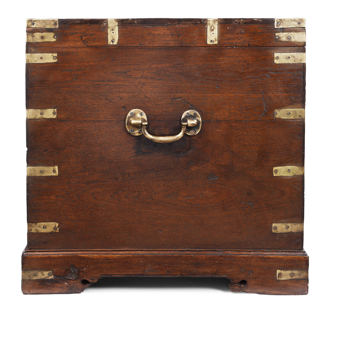 Handle Detail From Antique Indian Brass Bound Teak Military Chest | Indigo Antiques