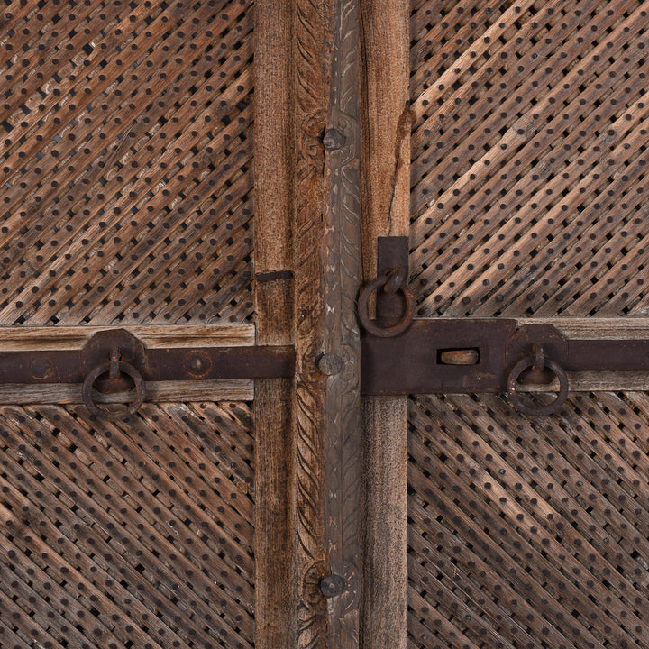Handles Detail From Carved Teak Jali Doors From Bikaner