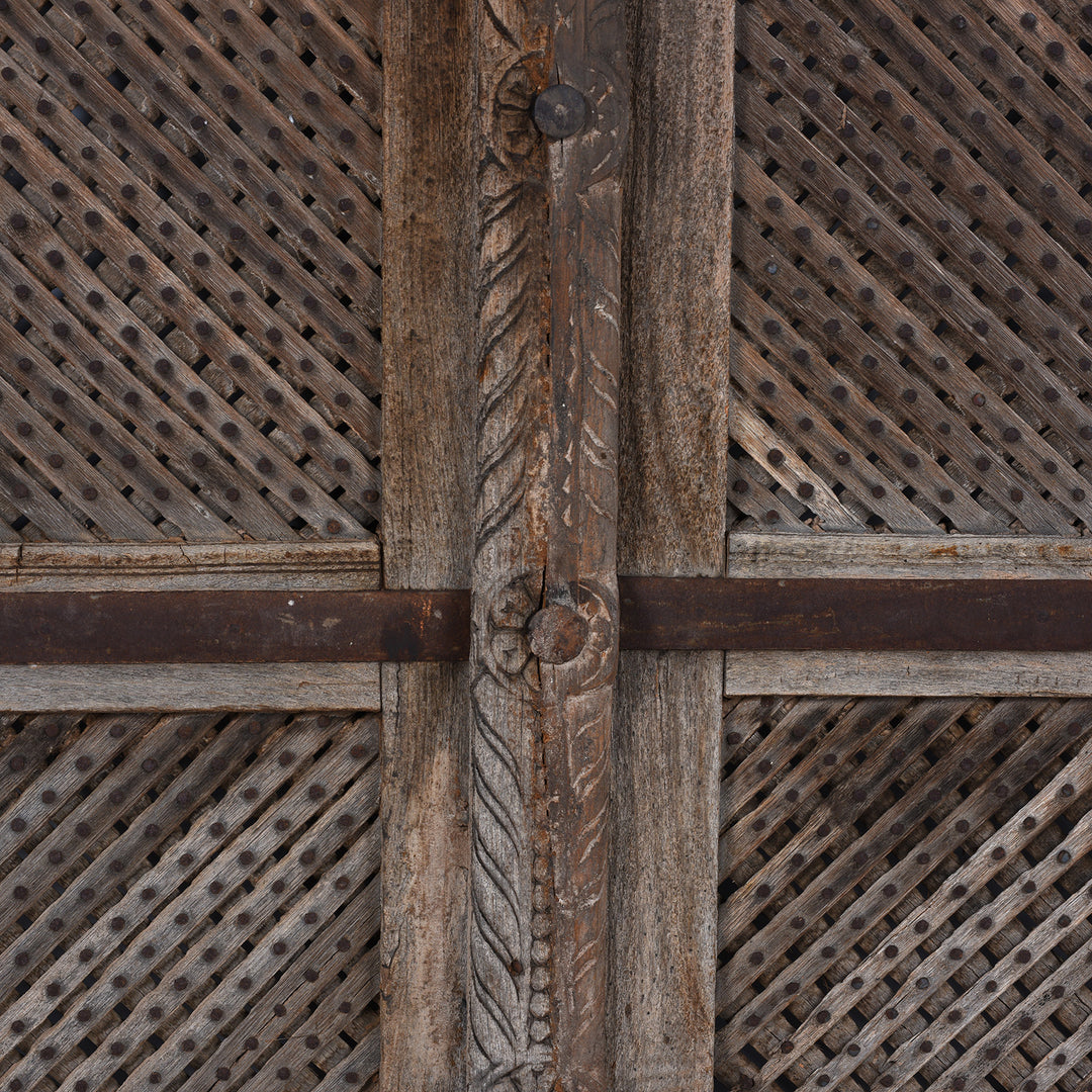 Carving Detail From Carved Teak Jali Doors From Bikaner