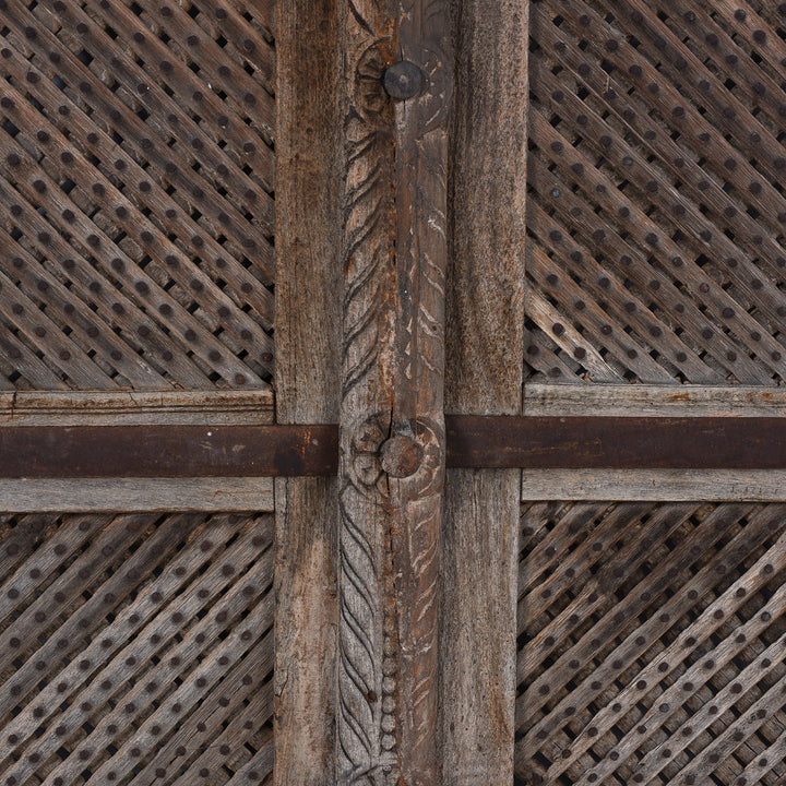 Carving Detail From Carved Teak Jali Doors From Bikaner