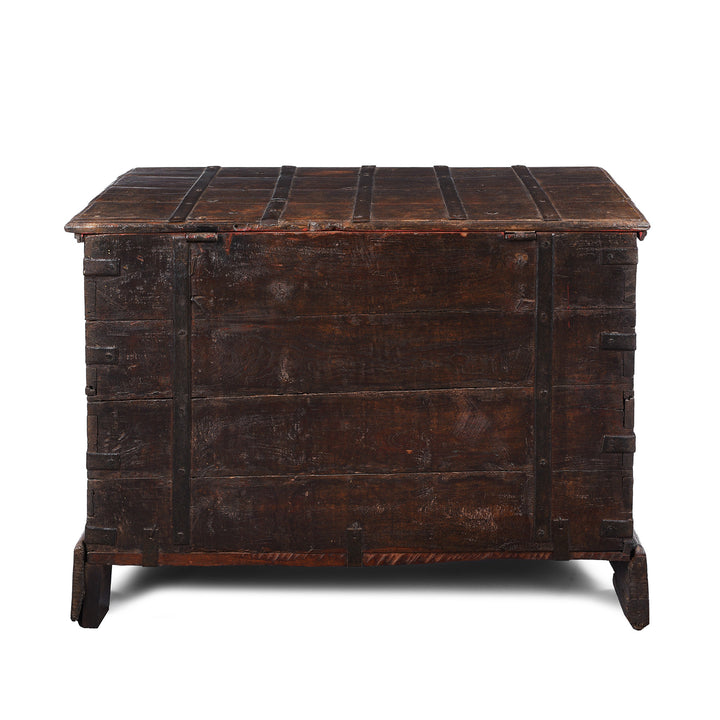 Iron Bound Indian Chest From Gujarat - 19thC