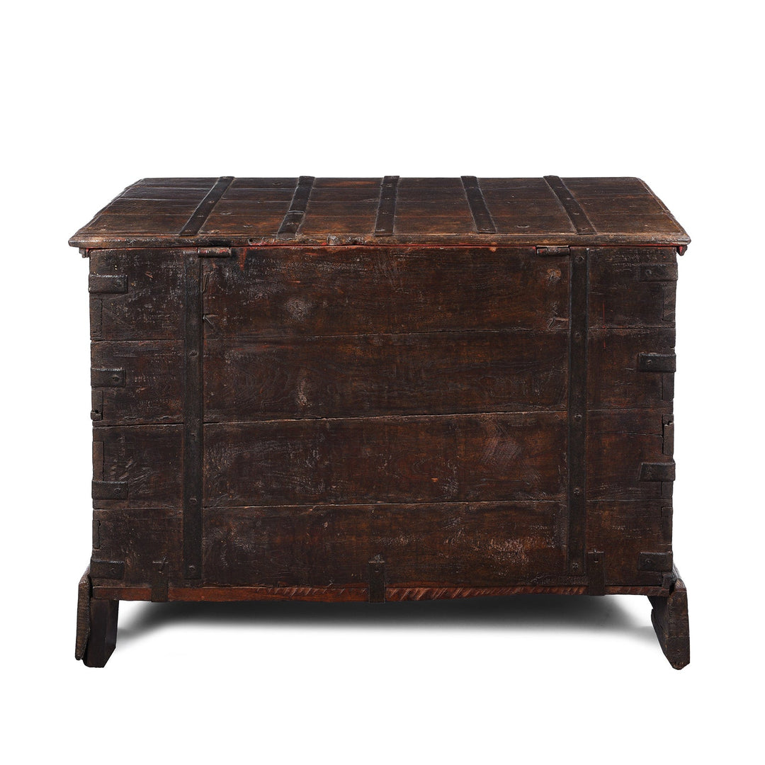 Iron Bound Indian Chest From Gujarat - 19thC