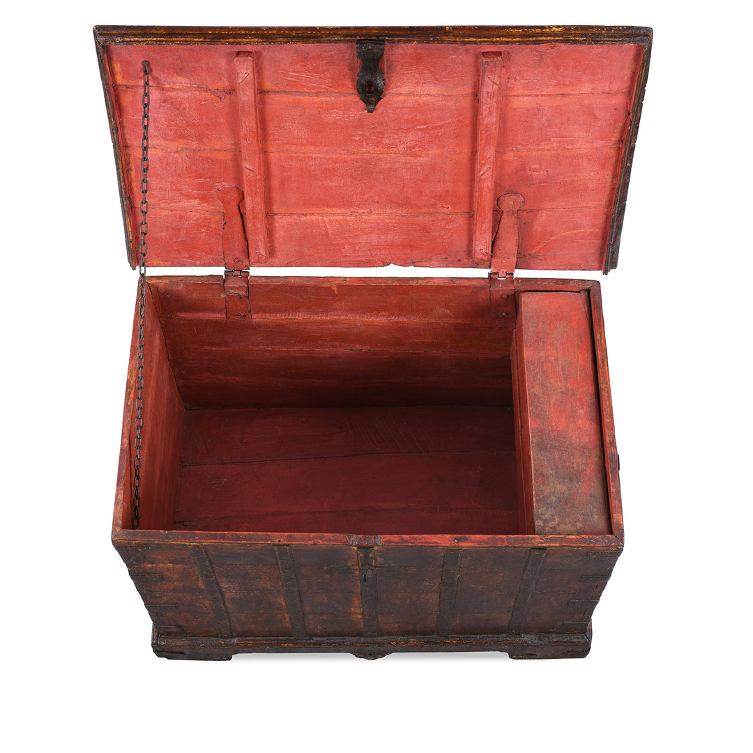 Iron Bound Indian Chest From Gujarat - 19thC