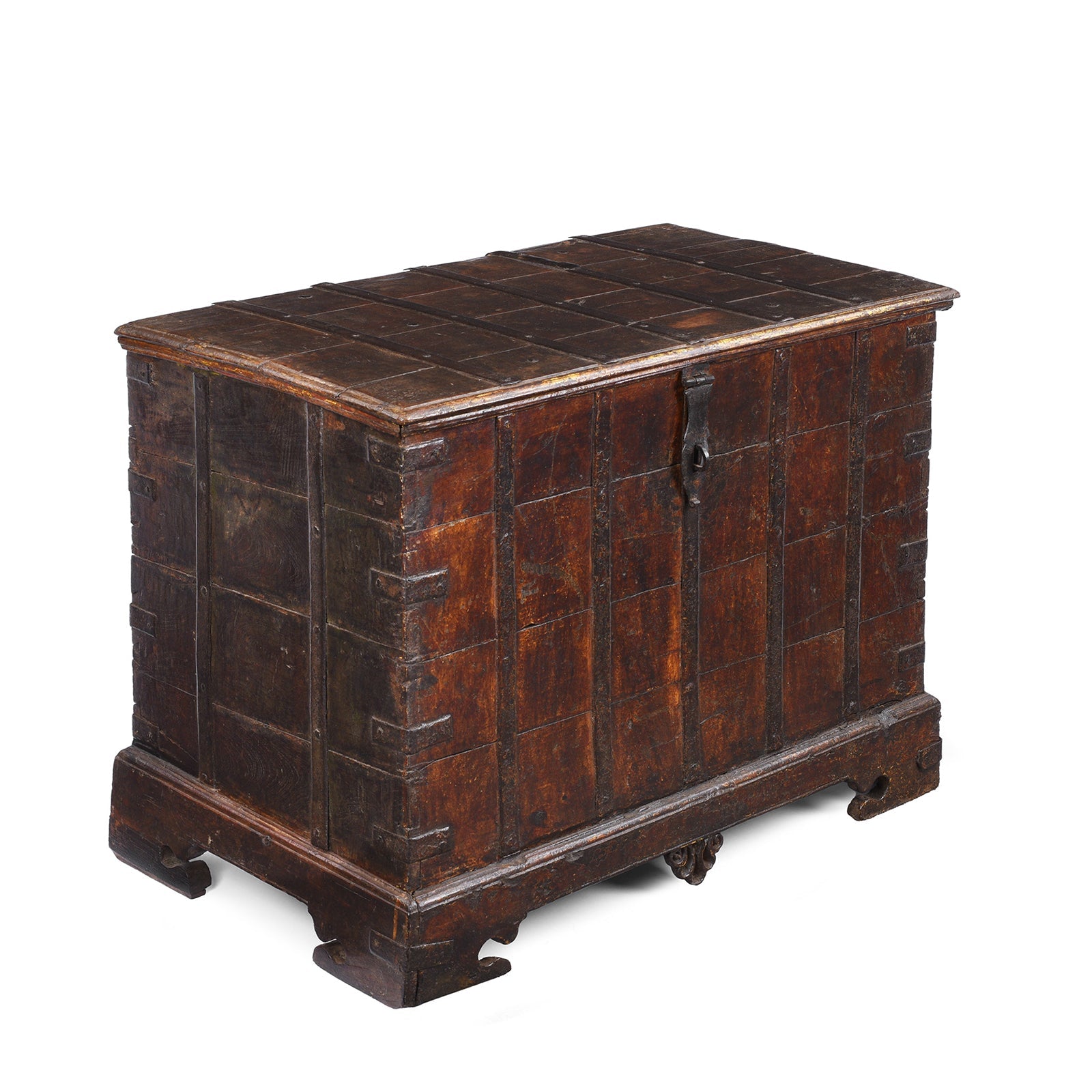 Iron Bound Indian Chest From Gujarat - 19thC